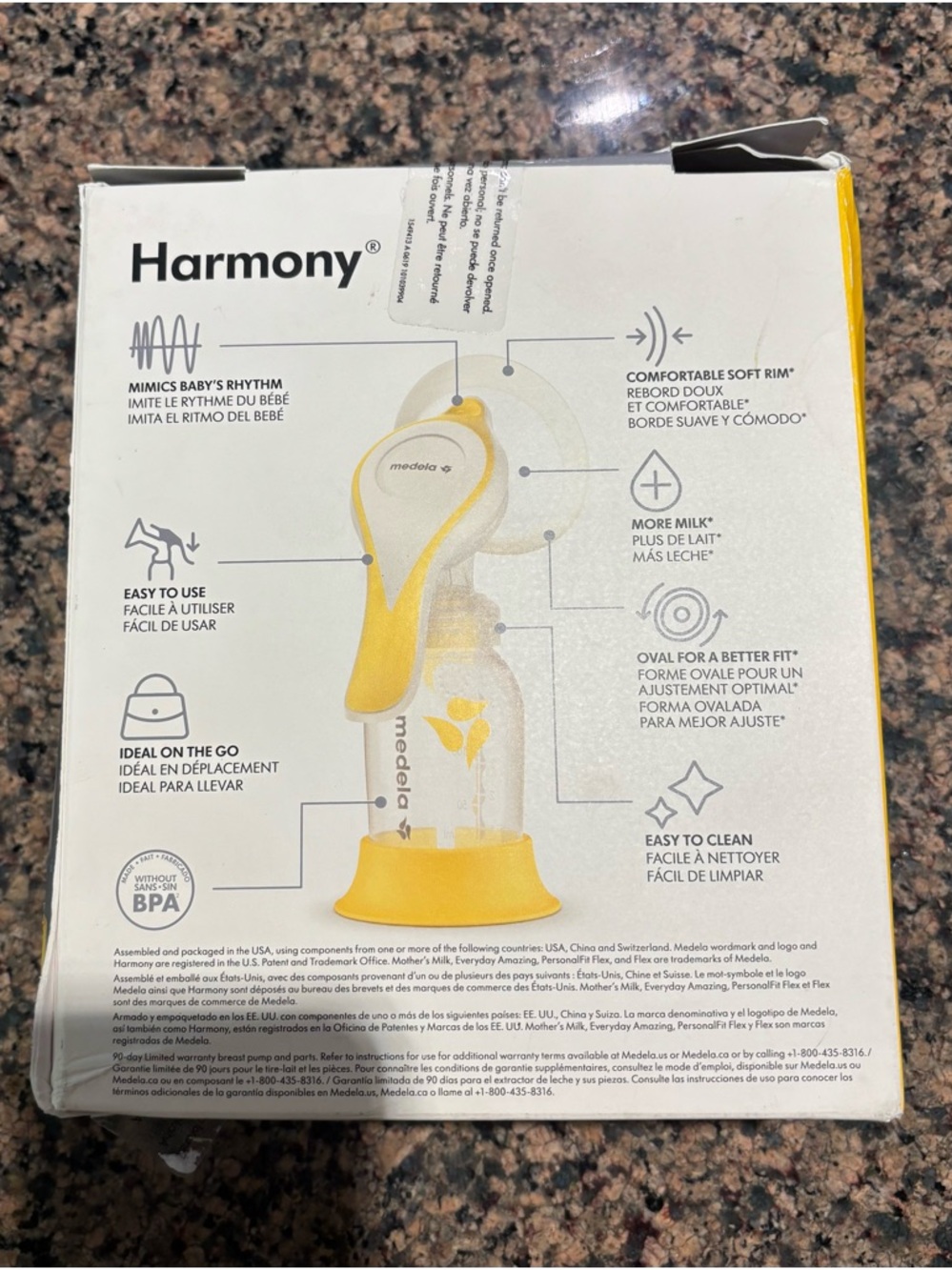 NEW Harmony Medela Yellow Manual Breast Pump